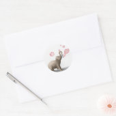 Leuke olifant blazen roze bubbels ronde sticker (Envelop)
