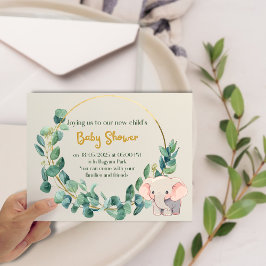 Leuke Olifant Calyptus Baby shower Invitation Kaart