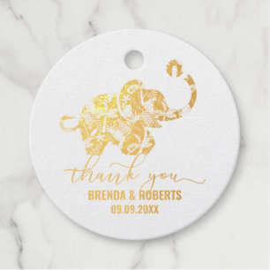 Leuke olifant dank u typografie bedankjes labels
