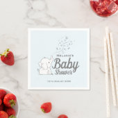 Leuke Olifant en Confetti Blue Baby shower Servet (Insitu)