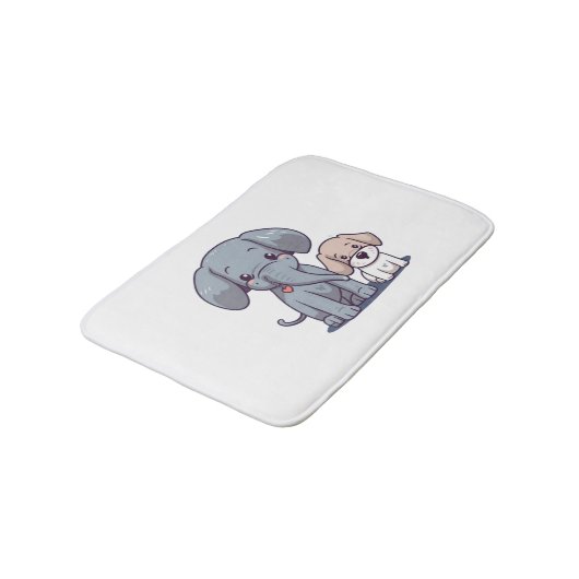 Leuke Olifant en hond Badmat (Gekanteld)