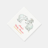 Leuke olifant familie cartoon baby shower servetten (Hoek)