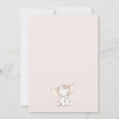 Leuke Olifant Floral Pampas Boho Arch Baby shower Kaart (Achterkant)