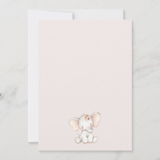 Leuke Olifant Floral Pampas Boho Arch Baby shower Kaart (Achterkant)
