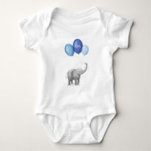 Leuke olifant gepersonaliseerde baby bodysuit (bla