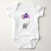 Leuke olifant gepersonaliseerde baby bodysuit (paa (Voorkant)