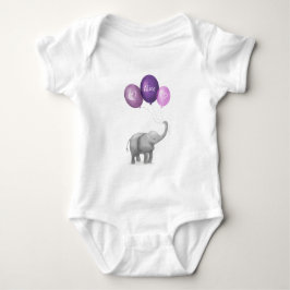Leuke olifant gepersonaliseerde baby bodysuit (paa