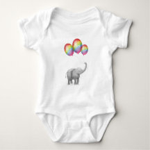 Leuke olifant gepersonaliseerde baby bodysuit (reg