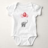 Leuke olifant gepersonaliseerde baby bodysuit (roz (Voorkant)