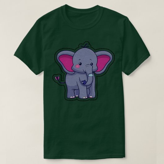Leuke olifant gestikt t-shirt (Design voorkant)