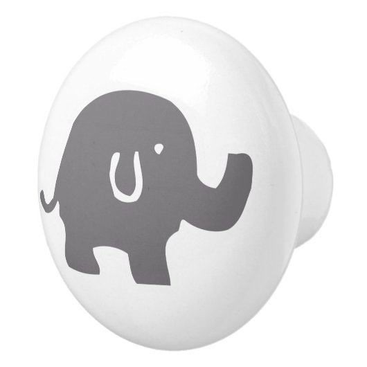 Leuke olifant grijs en witte deurknop keramische knop (Rechts)