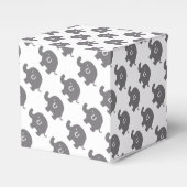 Leuke olifant grijs en witte gunst dozen bedankdoosjes (Voorkant Zijde)