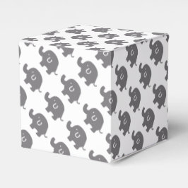 Leuke olifant grijs en witte gunst dozen bedankdoosjes