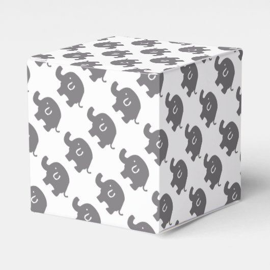 Leuke olifant grijs en witte gunst dozen bedankdoosjes (Voorkant Zijde)