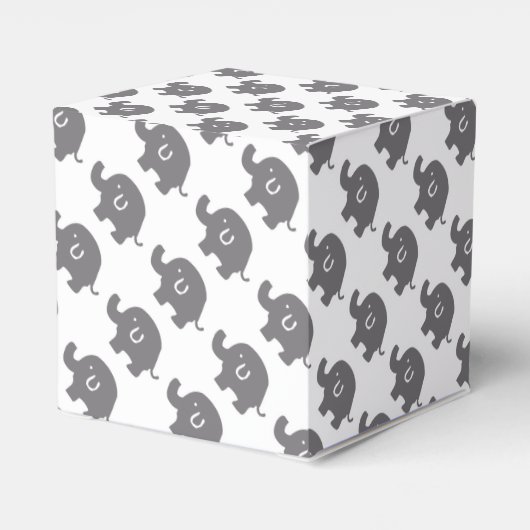 Leuke olifant grijs en witte gunst dozen bedankdoosjes (Achterkant)