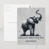 Leuke olifant grote eerste indruk citaat dierlijke briefkaart (Voorkant / Achterkant)