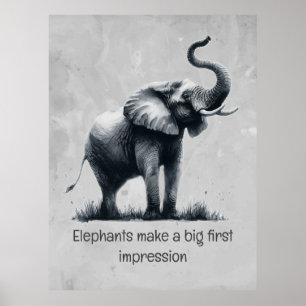 Leuke olifant grote eerste indruk citaat dierlijke poster