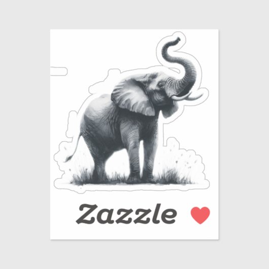 Leuke olifant grote eerste indruk citaat dierlijke sticker (Vel)