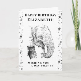 Leuke Olifant Happy Birthday Wenskaart Kaart