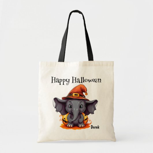 Leuke Olifant Kinder Halloween Trick or treat Tote Bag (Voorkant)