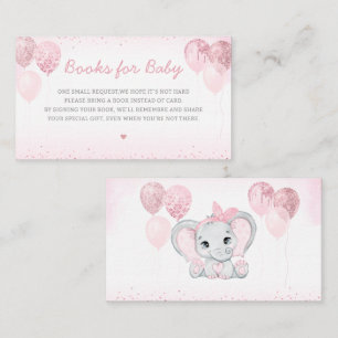 Leuke Olifant Meisje Baby shower Boeken voor Baby Informatiekaartje