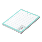 Leuke Olifant met Turquoise Lijst gevoerd Notitieblok (Linkerzijde)