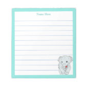 Leuke Olifant met Turquoise Lijst gevoerd Notitieblok (Voorkant)