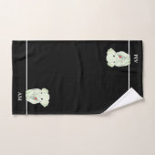 Leuke Olifant & Monogram op Zwart Bad Handdoek (Handdoek)