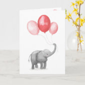 Leuke olifant nieuwe baby gepersonaliseerde kaart  (Gele Bloem)