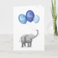 Leuke olifant nieuwe baby gepersonaliseerde kaart