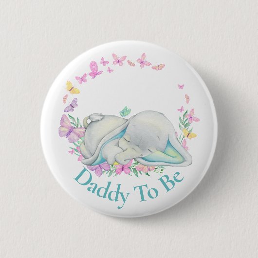 Leuke Olifant Papa om Butterfly Button te zijn (Voorkant)