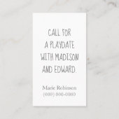 Leuke Olifant Playdate Contactkaartje (Achterkant)