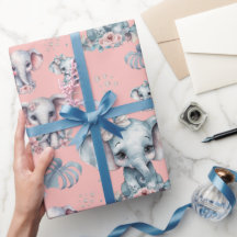 Leuke olifant print op roze achtergrond