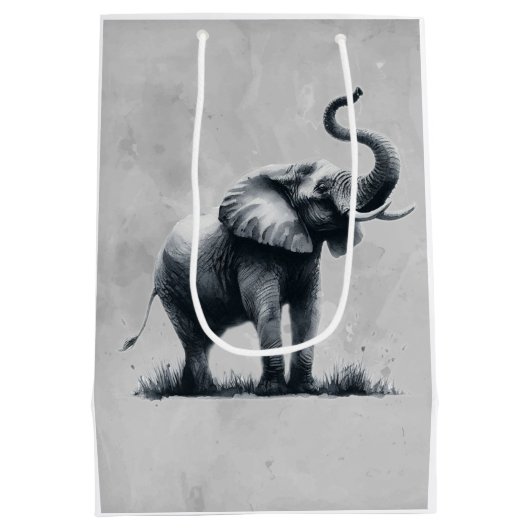 Leuke Olifant Quote Animal Art Medium Cadeauzakje (Achterkant)