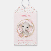 Leuke Olifant Roze Baby shower Favor Gift Labels Cadeaulabel (Voorkant)