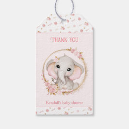 Leuke Olifant Roze Baby shower Favor Gift Labels Cadeaulabel