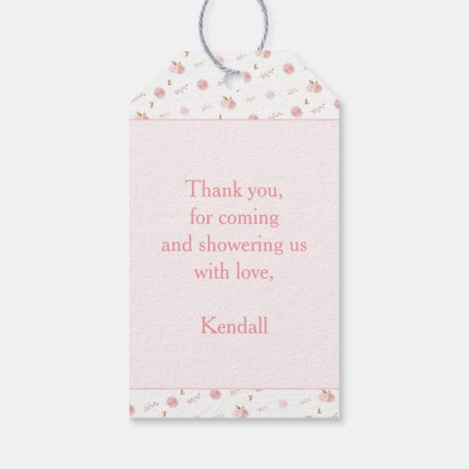 Leuke Olifant Roze Baby shower Favor Gift Labels Cadeaulabel (Achterkant)