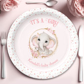 Leuke Olifant Roze Baby shower Papieren Borden Papieren Bordje