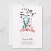 Leuke Olifant Roze Pompoen Herfst Meisje Baby show Kaart (Voorkant)