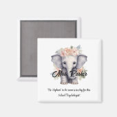 Leuke olifant school psycholoog citaat grappig magneet (Voorkant / Achterkant)