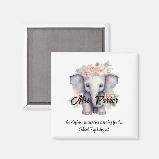 Leuke olifant school psycholoog citaat grappig magneet (Voorkant / Achterkant)