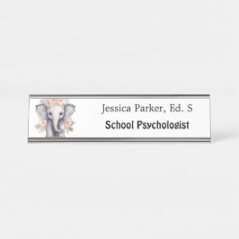 Leuke olifant school psycholoog citaat therapie bureau naambordje