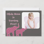 Leuke Olifant Shapes Kids Verjaardagsfeestje Uitno Kaart (Voorkant)