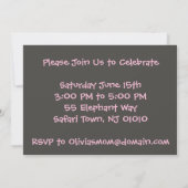 Leuke Olifant Shapes Kids Verjaardagsfeestje Uitno Kaart (Achterkant)