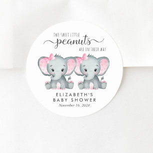 Leuke Olifant Twin Baby Meisjes Douche Ronde Sticker