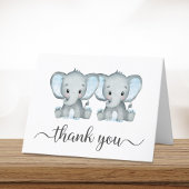 Leuke Olifant Twin Boys Baby shower Bedankkaart