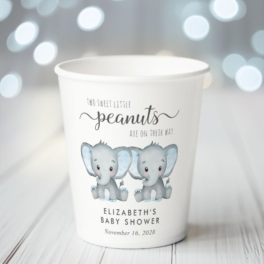 Leuke Olifant Twin Boys Baby shower Papieren Bekers