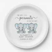Leuke Olifant Twin Boys Baby shower Papieren Bordje (Voorkant)