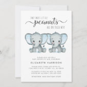 Leuke Olifant Twin Boys Baby shower per post Kaart (Voorkant)