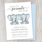 Leuke Olifant Twin Boys Baby shower per post Kaart
